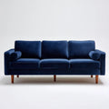 Trzyosobowa sofa aksamitna granatowa 220 x 90 x 85 cm
