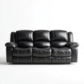 Czarna 3-osobowa sofa rozkładana ze skóry syntetycznej PU, 210 x 95 x 102 cm