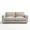 Beżowa sofa dwuosobowa z tapicerką poliestrową, 160 × 90 × 85 cm