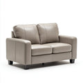 Sofa dwuosobowa z tapicerką PU szarobeżowa 160 x 90 x 88 cm