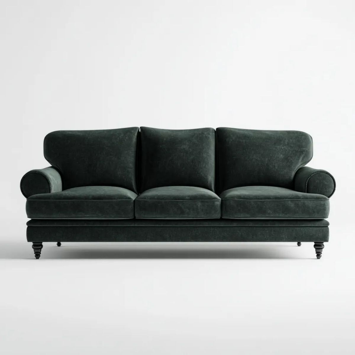 Sofa trzyosobowa ciemnozielona z aksamitu 220 x 95 x 88 cm